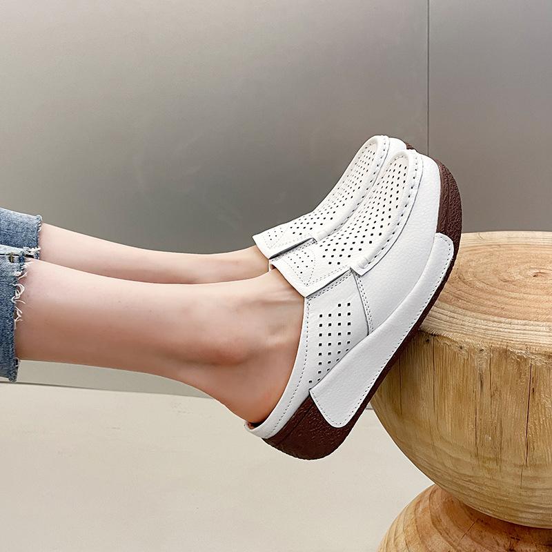 Women's Summer Casual Comfortable Sandals Thick Bottom Soft Bottom Baotou Half Slippers