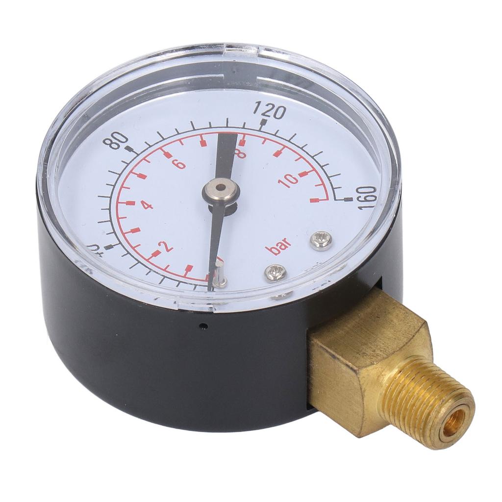 Axial Pressure Gauge 0 to 160Psi 0 to 11bar 18in NPT 2.0in Dial Pressure Meter for Air Water Fuel