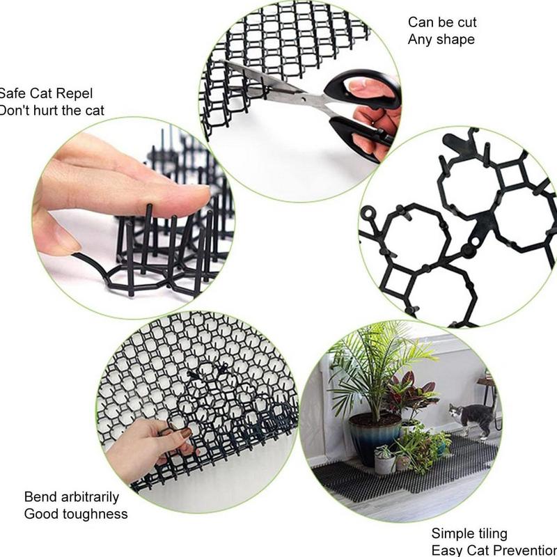 Cat Scat Mat 12Pcs Cat Scat Mat With Spikes Outdoor Outdoor Garden Fence Animal Barrier Cat Repellents Indoor Furniture Cat Scat