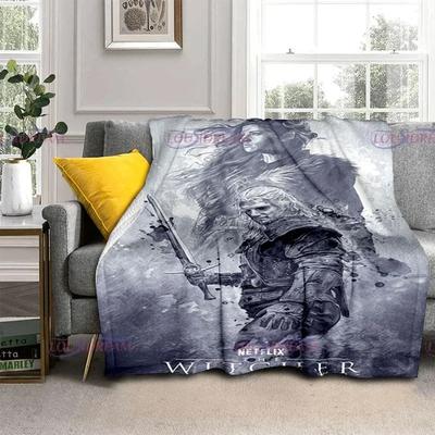 Couverture imprimée loup 3D, jeu W-Witcher, couverture de canapé pour lits, couverture douce et chaude, loups en cours d'exécution, couverture en flanelle