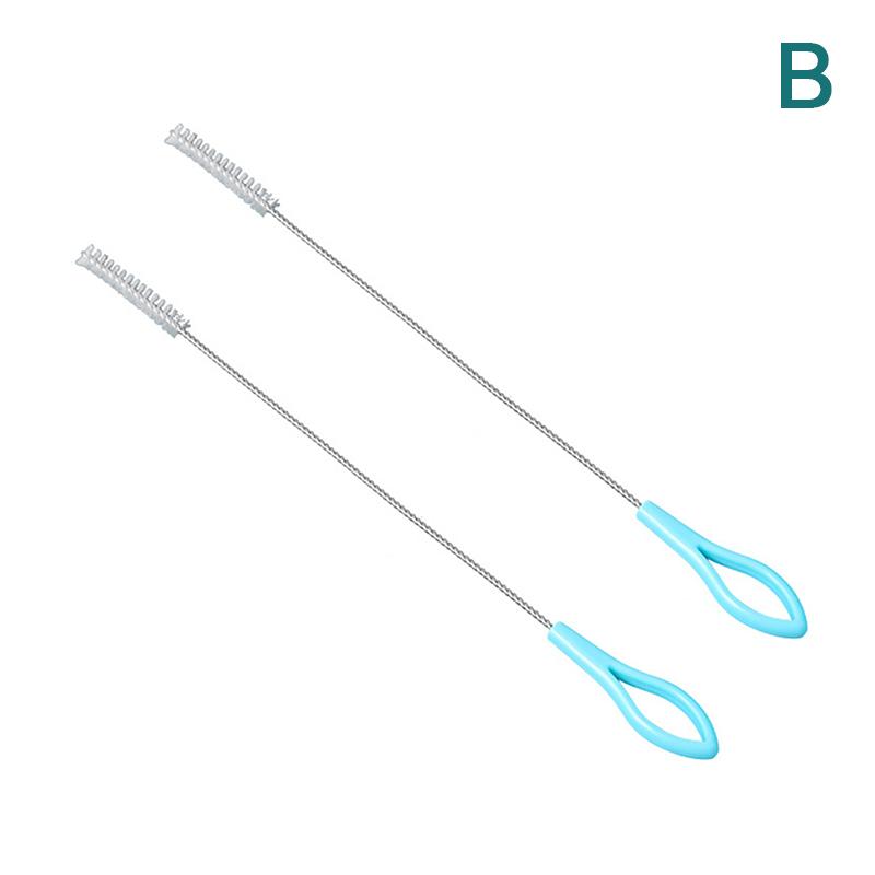 2 Piezas Cepillo de Limpieza Multifuncional Cepillos para Botellas de Paja Limpiador Alambre de Acero Lavar Pajitas para Beber Cepillo para Biberones