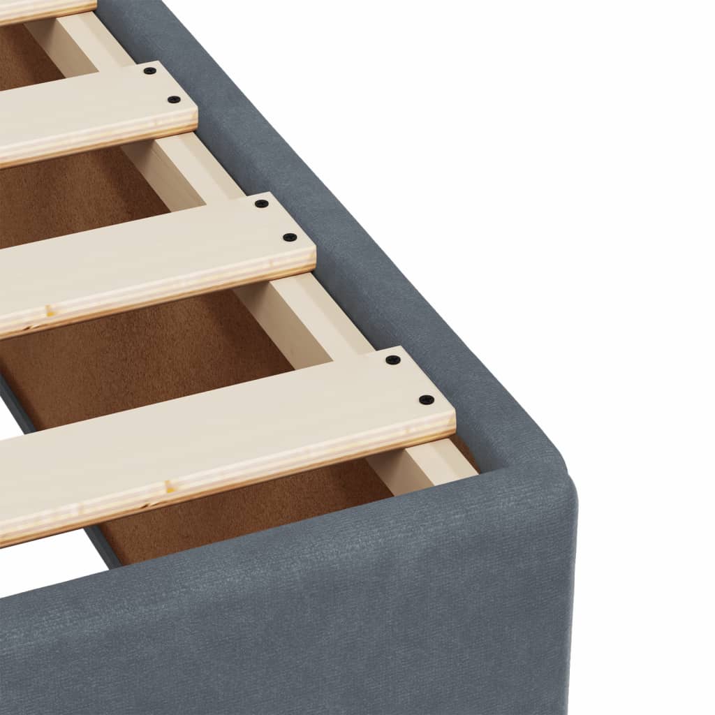 Box Spring Bed with Mattress Dark Grey 120 x 190 cm Velvet