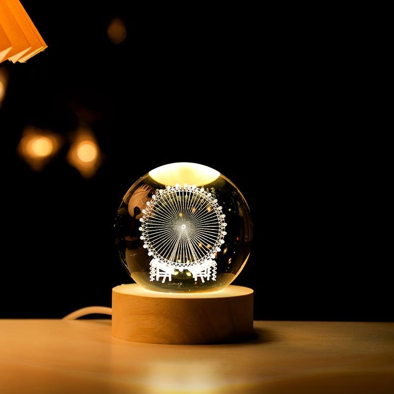 3DSolar Crystal Ball 60mm 3D Solar System Crystal Ball|Laser Engraved Moon Crystal Gift with Galaxy Crystal Sphere for Physics Lovers and Space Models