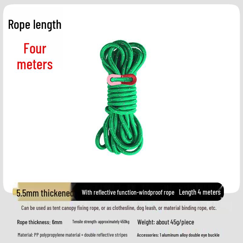Adjustable Reflective Windproof Camping Tent Rope Pulley System