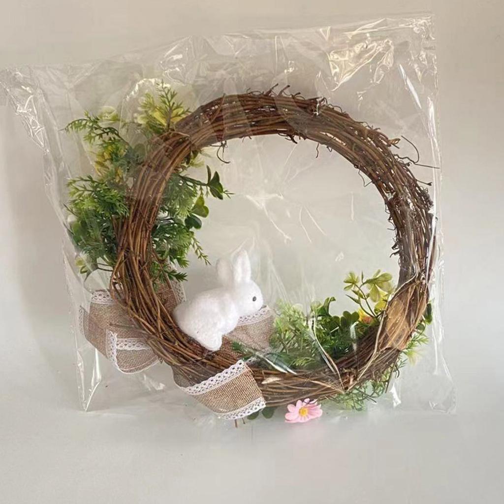 Easter Wreath Foam Egg Door Hanging Wreath Linen Bow Door Hanging Decoration
