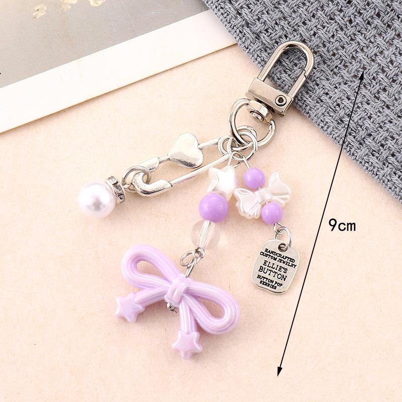 

Y2K Acrylic Bow Keychain Creative Star Heart Butterfly Phone Pendant Chain Keyring Key Buckle Backpack Charm Ornament as the picture