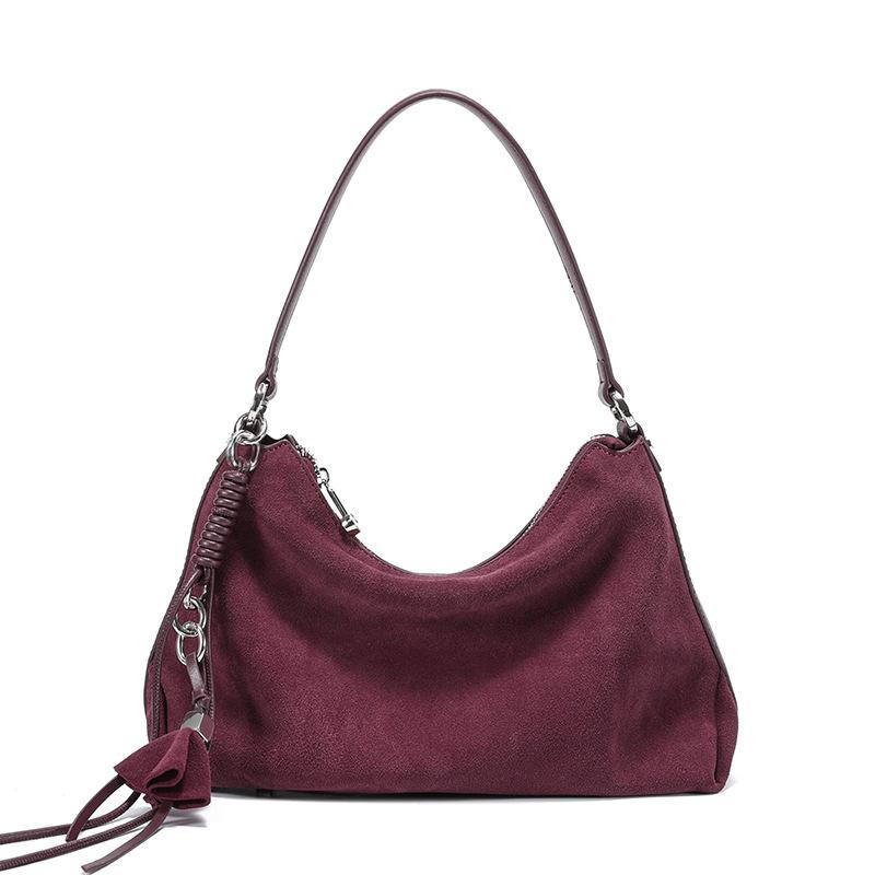 2025 New Matte Cowhide Underarm Bag for Women Genuine Leather Shoulder Bag High-End Handbag Niche Design Crossbody Bag