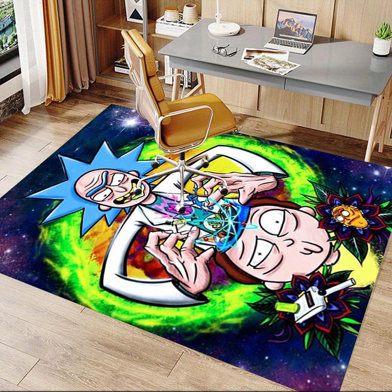 Space Adventure Rick Morty Carpet For Playroom Bedroom Living Room Sofa Home Decorkids Game Area Rug Nonslip Floor Mat