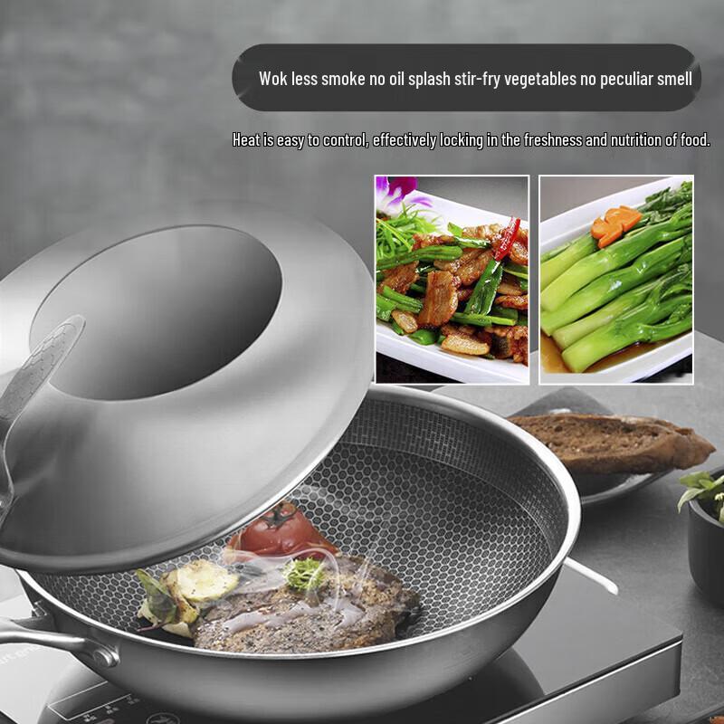 KOBACH Norman Honeycomb 32cm Stainless Steel Wok