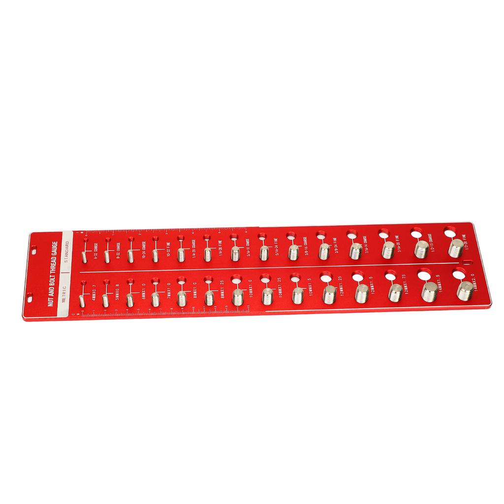 Nut and Bolt Thread Checker 14 Metric 14 Standard Sizes Bolt and Nut Identifier Gauge with 6 Inch