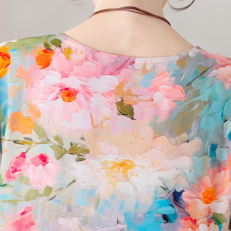 Vestidos casuales de talla grande para mujer Verano Ropa vintage Manga tres cuartos Vestido largo elegante