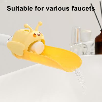 Estensore Rubinetto per Bambini Forma di Ape Cartone Animato Design a Doppia Interfaccia Estensore Rubinetto Anti-schizzo Gadget per Bagno