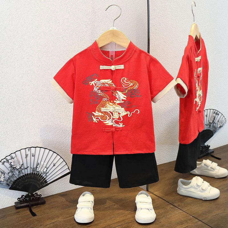 

Детский ханбок, весенний костюм для мальчиков и девочек в китайском стиле, древняя сценическая одежда, костюм в стиле Тан, сценический костюм, комплект 120