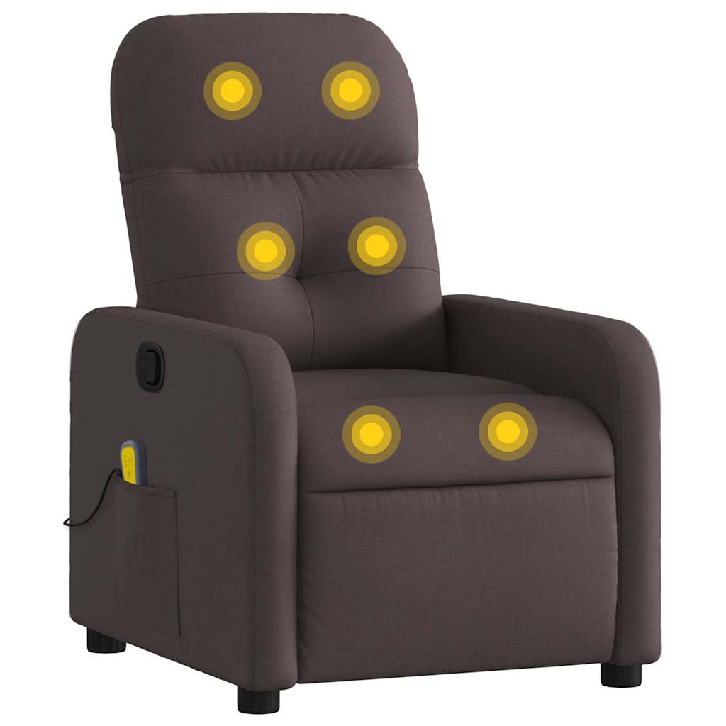 Massage Chair Dark Brown Fabric
