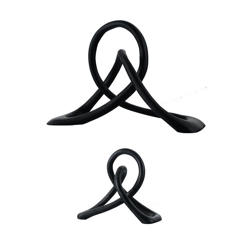 Resin Geometry Twist Knot Decorative Ornaments Black Twist Winding Sculpture Decorative Figurines Home Decoration Accessories