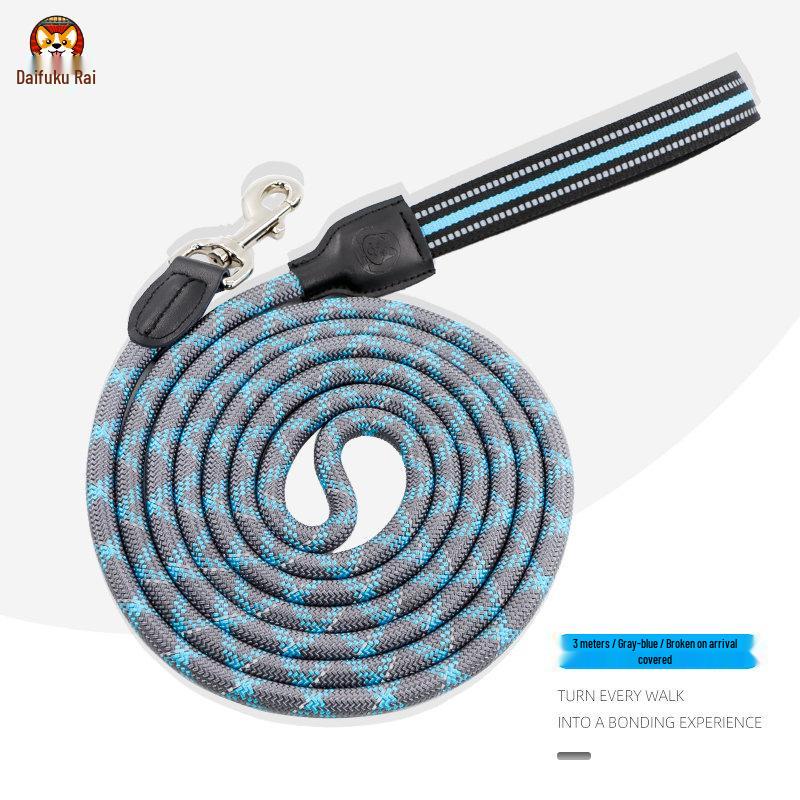 2m Anti-Shock Dog Leash with Collar for Medium & Large Breeds - Golden Retriever & Teddy Training Rope