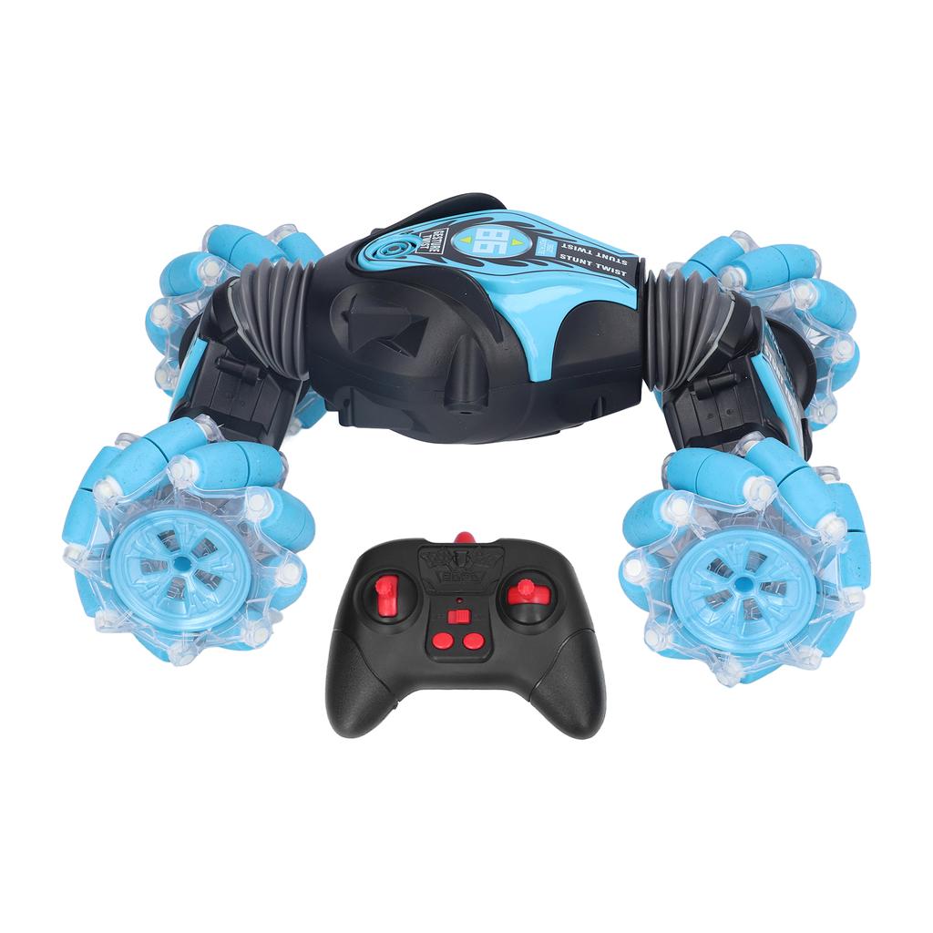 2.4G Remote Control Car Gesture Sensing 360 Degrees  Rotation Light Music Double Sided RC Vehicle Toy Blue