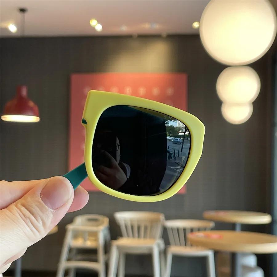 

Kids Sunglasses For Toddler Boys And Girls Foldable Sunglasses Children Eyewear Square Frame Travel Goggle Uv 400 Shades Eyewear