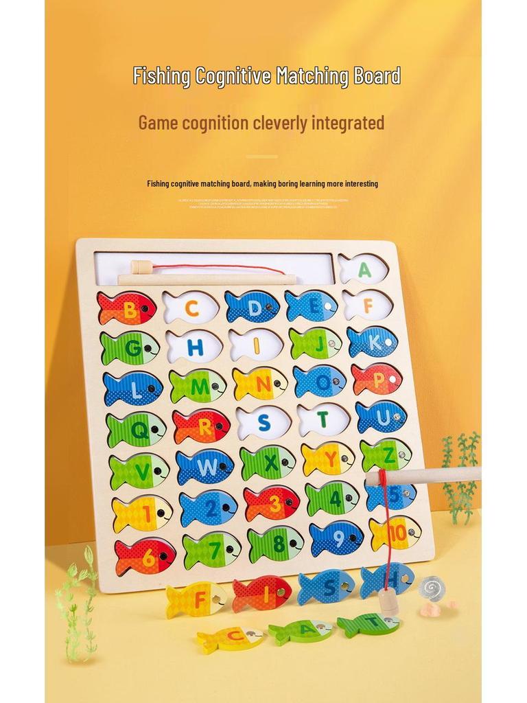 Children's Wooden Magnetic Fishing Toy - Letter & Number Puzzle for Parent-Child Interaction