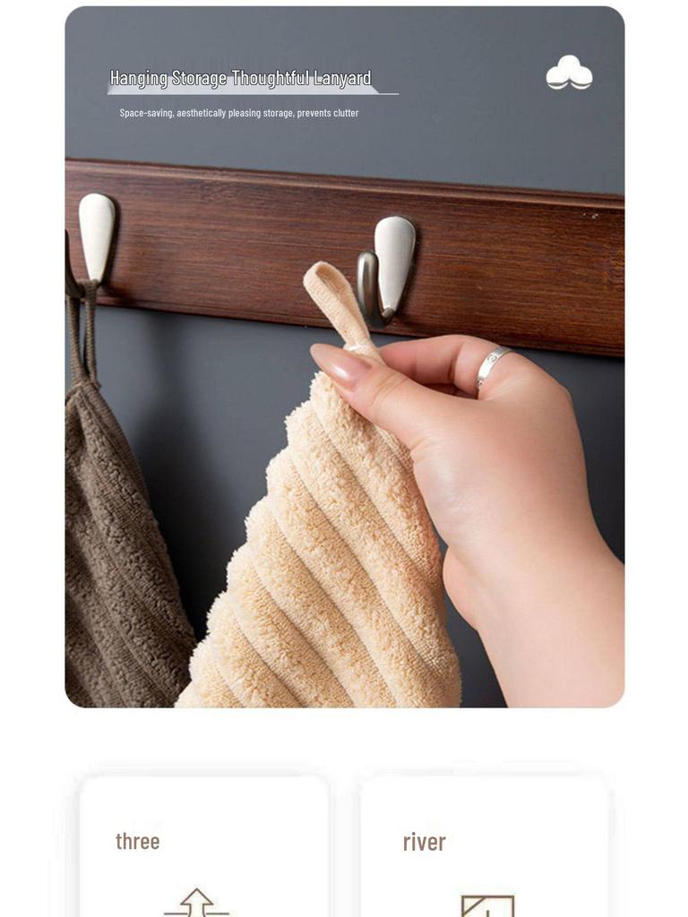 Soft Absorbent Hand Towel - Cute, Hangable Square Towel for Men, Women, and Children; Ideal for Kitchen & Bathroom