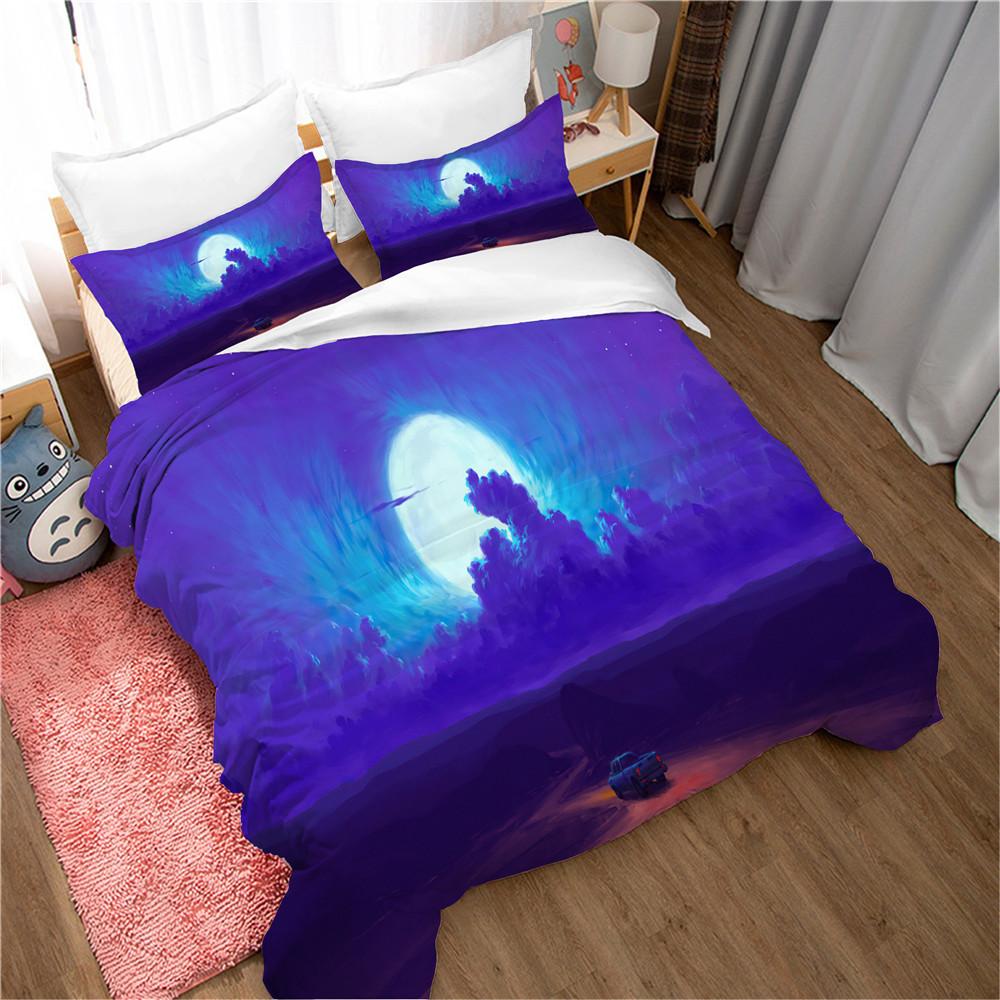 Nature Landscape Duvet Cover King/Queen Size Blue Sky Mountain Modern Art Bedding Set Watercolor 2/3pcs Polyester Quilt Cover