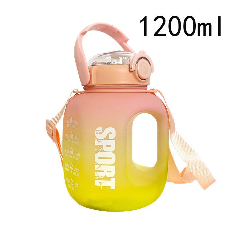 Straw Capacity Large Plastic Cup Portable Outdoor Sports Kettle Water Bottle