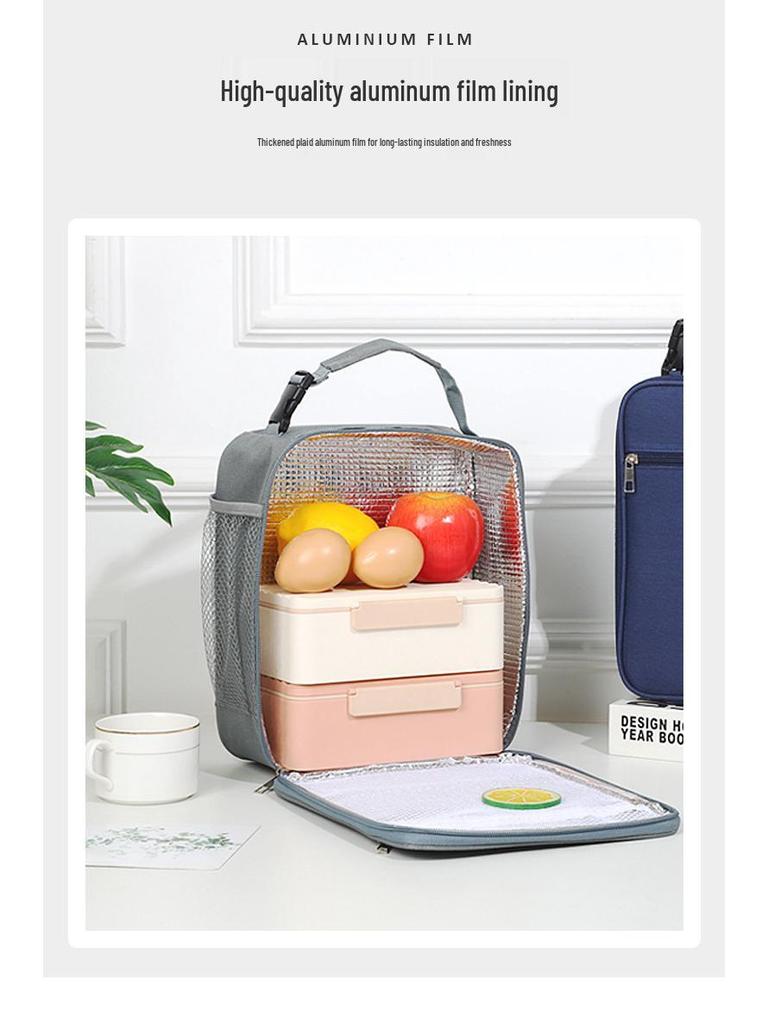 Portable Insulated Lunch Bag: Durable Oxford Cloth with Thick Aluminum Foil for Fresh-Keeping