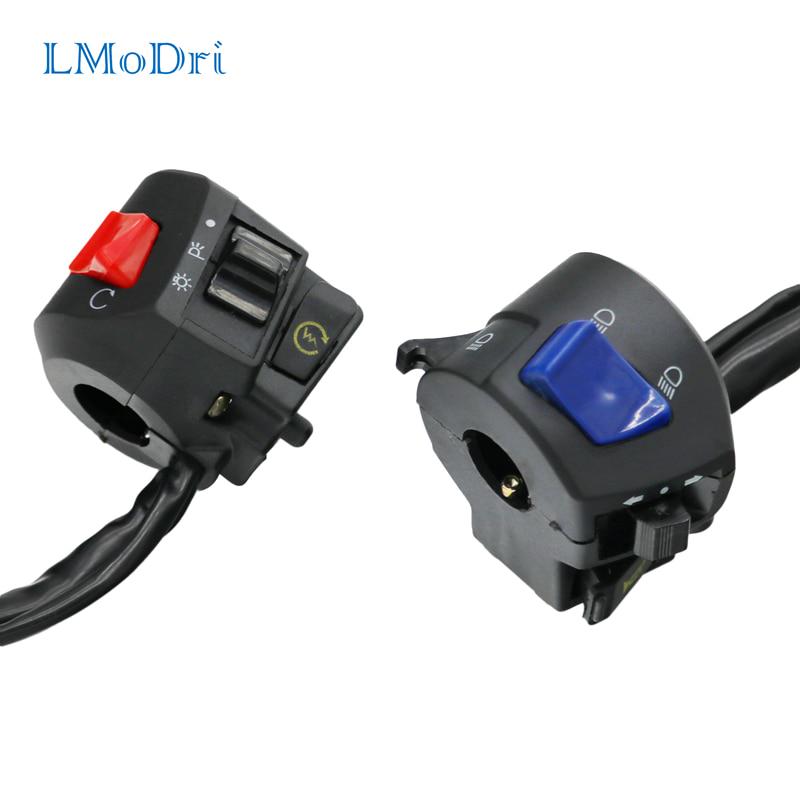 7//8/" 22mm Motorcycle Handlebar Switch Horn Turn Signals Light On//Off Universal