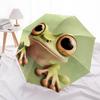 Frog pattern, automatic folding umbrella, portable and foldable design, 8 ribs, a Christmas or birthday gift.