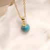 Light Luxury Turquoise 10Mm Round Pendant Literary Retro Lace Pure Planet Pendant