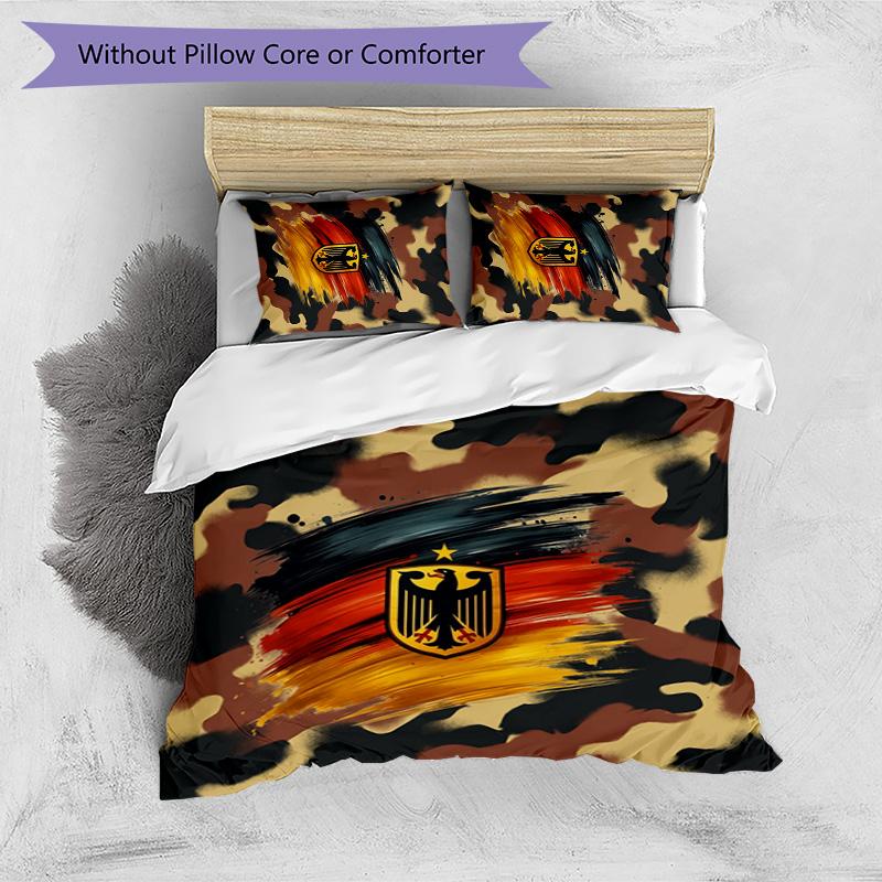 Germany Football Printed Bedding 3 Piece Set Cozy Breathable Bed Cover Set as Housewarming Holiday Gift