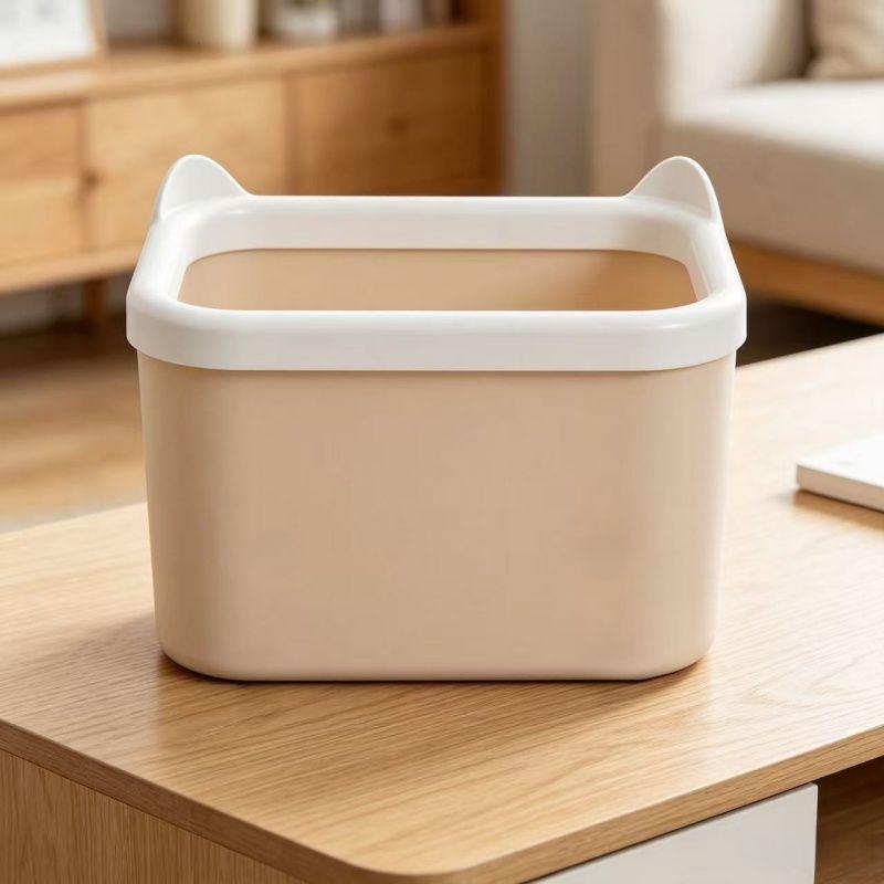 Cute Cat Ear Desktop Storage Bins Durable Construction Multi Color Options For Organizing Desk Sundries Stationery