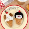 Chaveiro de Pelúcia Animal de Desenho Animado Fofo Sorvete Kawaii Cachorro Coelho Urso Boneca de Pelúcia Pingente Brinquedo Argola de Chave Decoração de Mochila Presentes