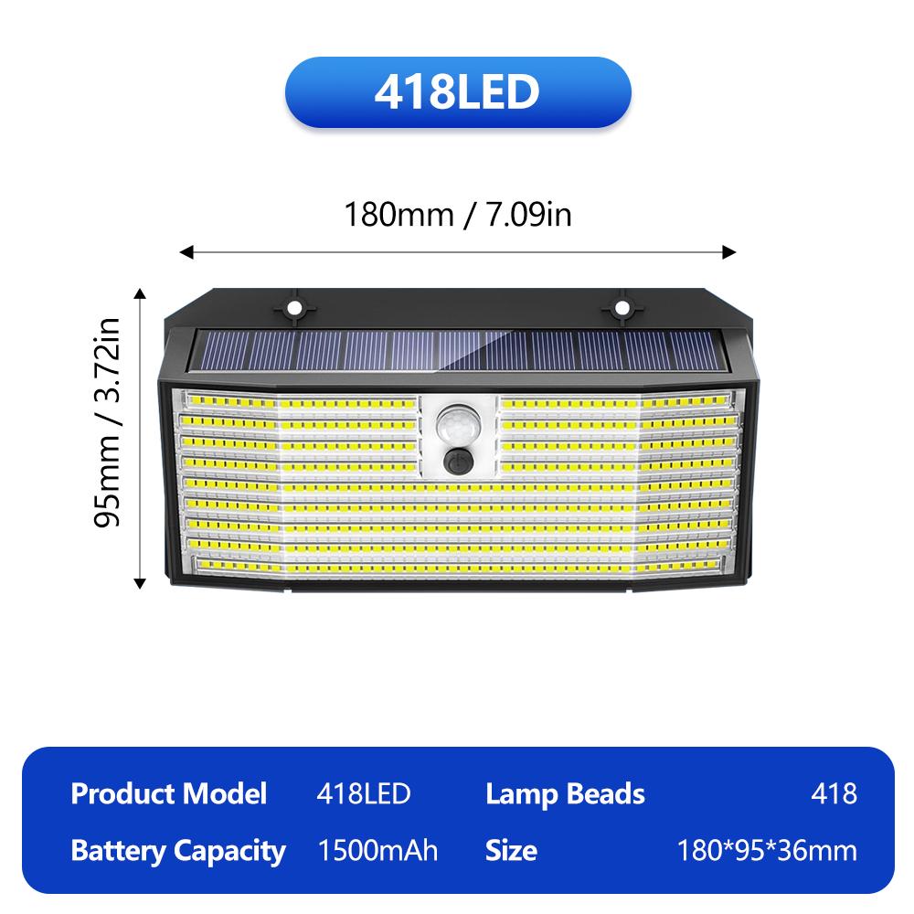 Outdoor Solar Motion Sensor Lights 468/528 LED Waterproof Solar Security Wall Lights for Garden Patio Pool Yard Fence Driveway