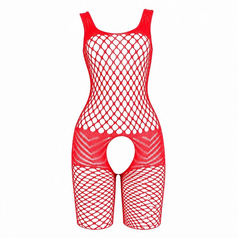 Sexy Mesh Hollow Out Open Crotch One Piece Lingerie For Women