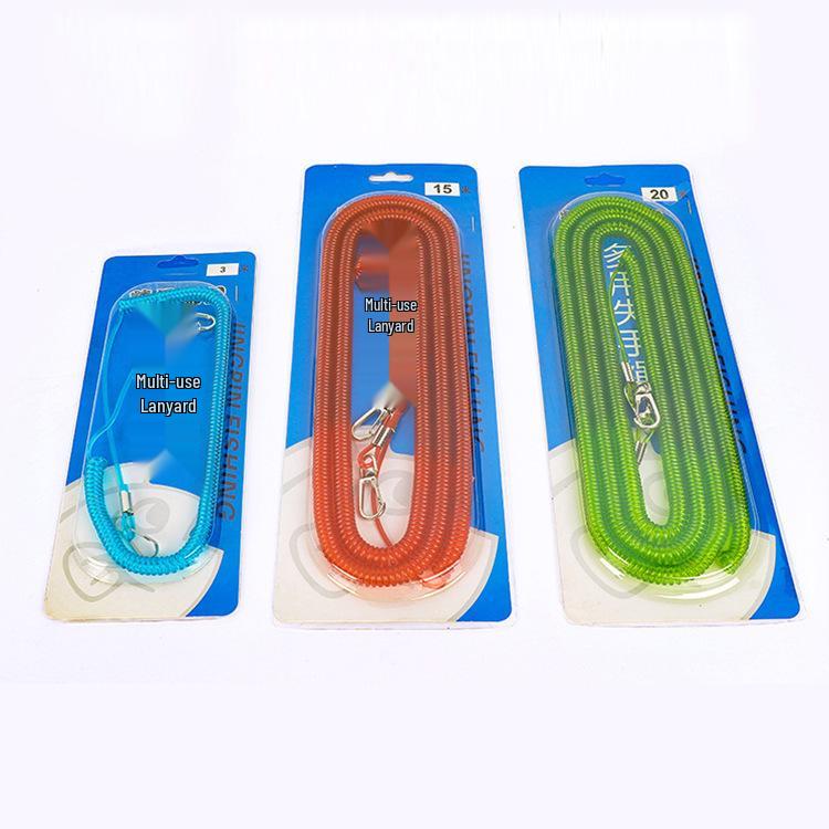 Выдвижной ремешок-защита от падения для удочки: Стальной трос с резиновым покрытием 3-20 м 3 meters