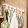 Plastic Track Row Hooks Self-adhesive Cabinet Hook Multifunctional Long Row Hook  Kitchen
