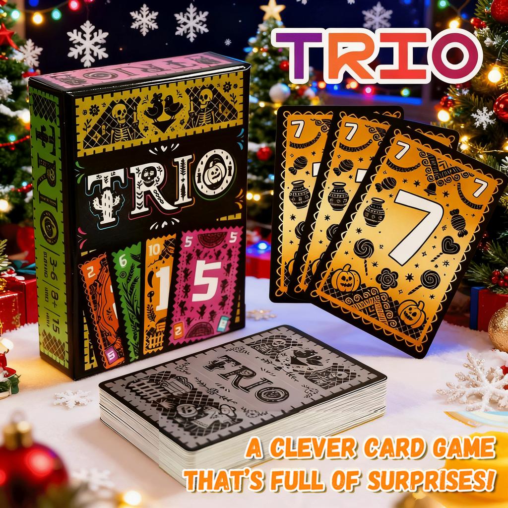 TRIO Strategisches Kartenspiel Spielzeug für Familienfeier Kartenspiel Zuordnungsspaß 3-6 Spieler Spiel Unterhaltung für alle Altersgruppen Geschenke