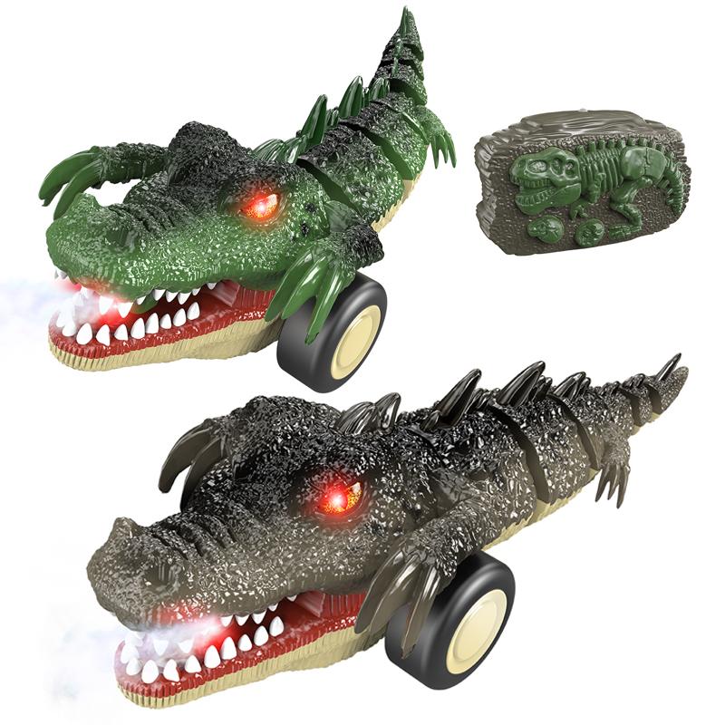 2.4Ghz RC Crocodile Car, Spray Remote Control Toy, Simulation Reptile Vehicle, Kids Outdoor Adventure Toy