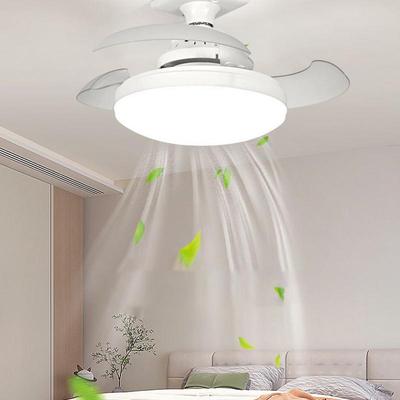 Modern Ceiling Fan Home Quiet Invisible Fan Light  Retractable LED Ceiling Fan Home Fan With Lights Remote Home Accessories