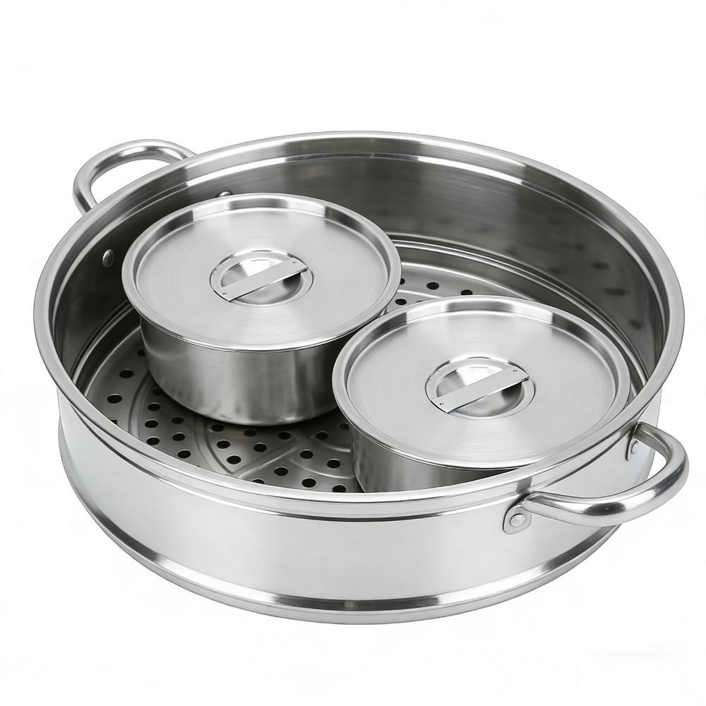 Round Deep Bowl Metal Bowl Polished Inner Wall Food Container Steaming Bowl  Food Serving 15cm