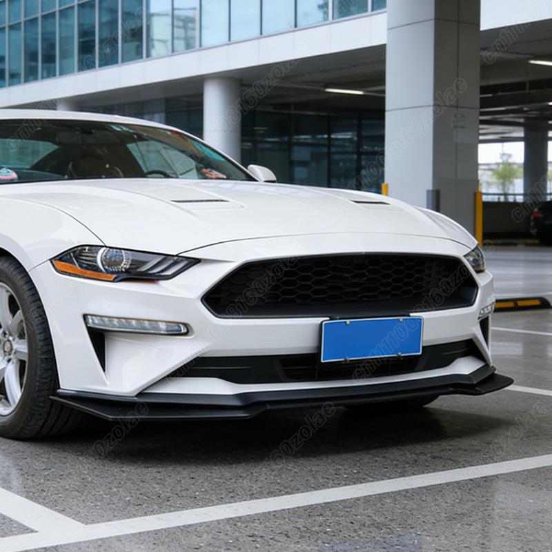 For Ford Mustang 2018 2019 2020 Automobile GT Style Front Bumper Lip Sports Racing 3PCS Front Lip Body Modification Kit матовый черный