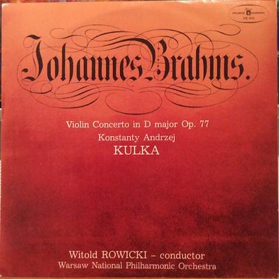 LP Record JOHANNES BRAHMS KONSTANTY ANDRZEJ   Violin Concerto In D Major Op. 77 SX1441 Polskie Nagrani Poland Classical Used
