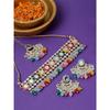 Classy Choker Necklace Earring Jewellery Set with Maangtikka Jewellery Set for Women