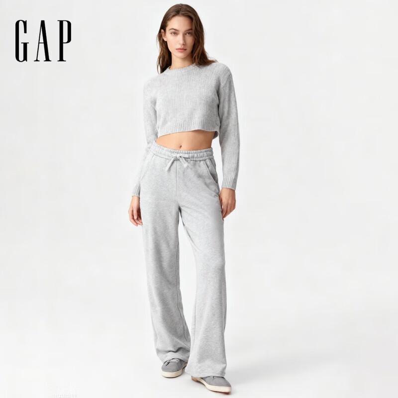 

Женские флисовые широкие брюки Gap Осень 2025 с цветочной вышивкой логотипа XL (175/80A)