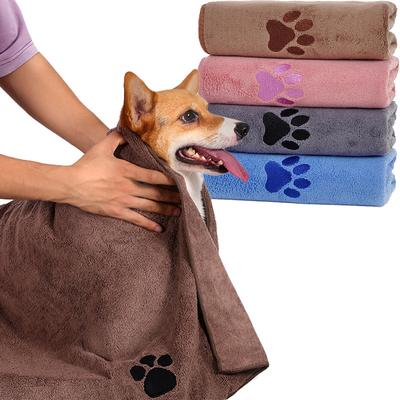 Hundhandduk Torkande Hund Katt Husdjurshandduk, Snabbtorkande Hundtass Badhandduk Absorberande Husdjursbad & Tassrengöringsdukar för Medelstora Raser