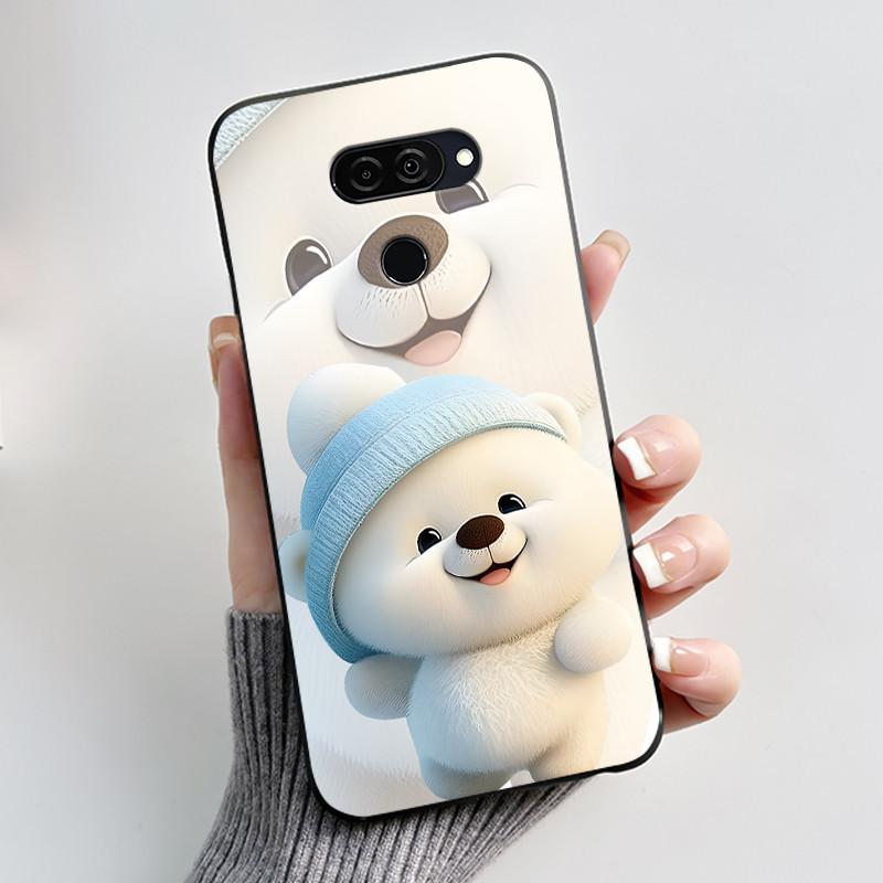 Case For LG Q70 Casing LM-Q730N Luxury Cute Love Rabbit Funny Ultra Slim TPU Black Silicone Soft Cover For LGQ70 Q 70 Phone Case