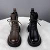 Thick Soled Short Boots for Women  New Autumn and Winter Round Toe Single Boots with Plush and Thickened Short Boots