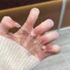 Ks Nail Art Wearable Nails Short Style 2026 New Model High-End Super Popular Cat Eye Handmade High-Quality Nude Color Stunning Nail Pieces