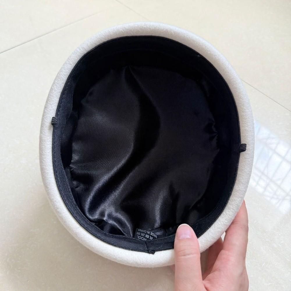 כובעי פדורה שטוחים קשיחים כובעי ברט אלגנטיים כובע קופסא אופנתי חורף